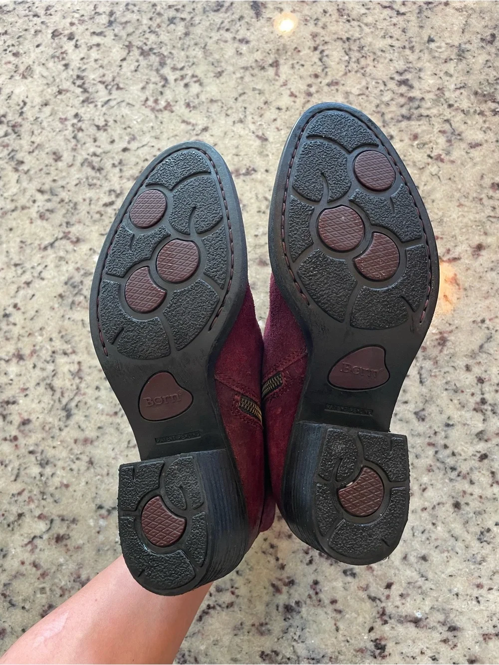 Women's Burgundy Børn Adia Block Heel suede waterproof Boots 8